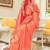 Red pink floral zari silk blend designer kanjeevaram saree