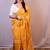 Orange red floral embroidered poly georgette designer dabu saree