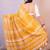 Orange red floral embroidered poly georgette designer dabu saree