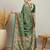 Peach cream floral printed tissue jamdani saree