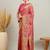 pink ethnic motifs silk heavy work positon printing saree
