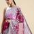 pink embroidered ethnic motifs sequinned net saree
