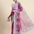 pink embroidered ethnic motifs sequinned net saree