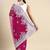 pink embroidered ethnic motifs sequinned net saree