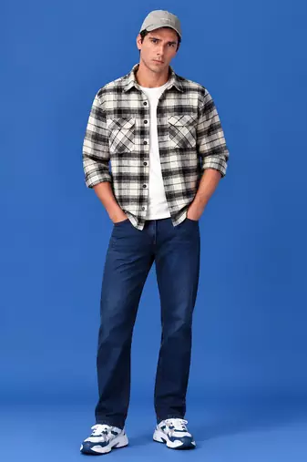 Checked flannel boxy fit shirt