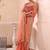 Peach peach-coloured ethnic motifs zari silk blend paithani saree