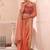 Peach peach-coloured ethnic motifs zari silk blend paithani saree