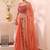 Peach peach-coloured ethnic motifs zari silk blend paithani saree