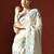 off_white woven design floral emroidered cotton saree with blouse 