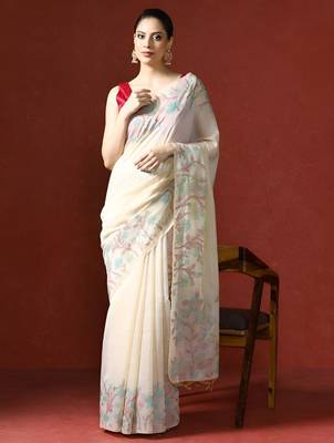 Red red ethnic motifs zari silk blend paithani saree 1
