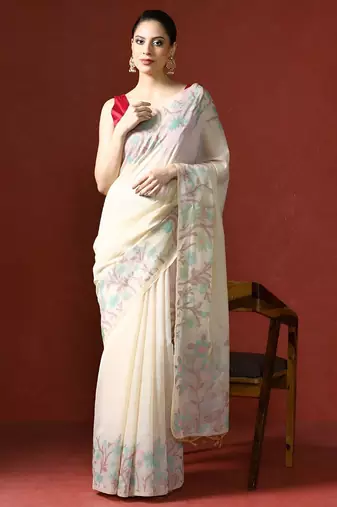 Red red ethnic motifs zari silk blend paithani saree