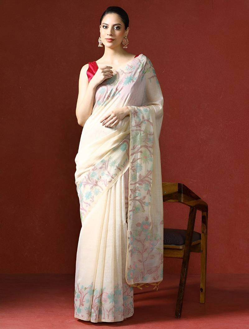 Red red ethnic motifs zari silk blend paithani saree