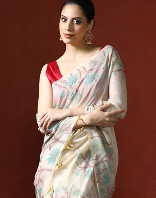 Red red ethnic motifs zari silk blend paithani saree 2