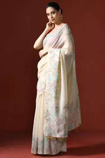 Red red ethnic motifs zari silk blend paithani saree