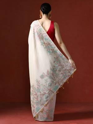 Red red ethnic motifs zari silk blend paithani saree 5