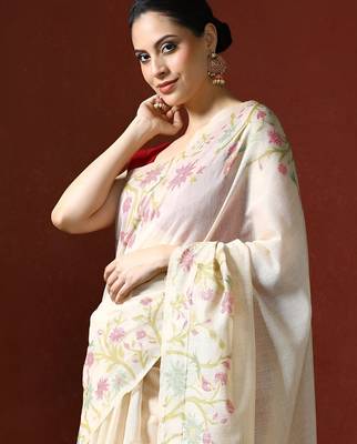 Orange orange ethnic motifs zari silk blend paithani saree 2