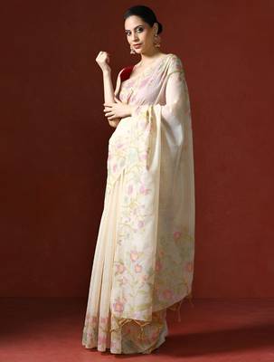 Orange orange ethnic motifs zari silk blend paithani saree 3