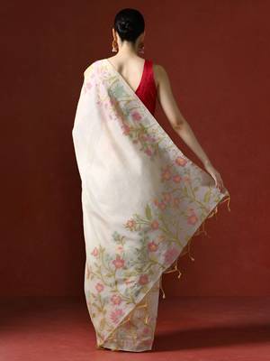 Orange orange ethnic motifs zari silk blend paithani saree 5