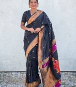 Lavender embellished mukaish organza saree