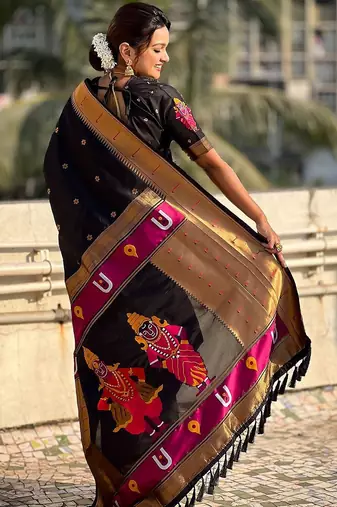 Lavender embellished mukaish organza saree