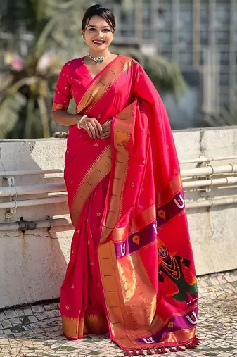 Pink embellished beads and stones designer saree