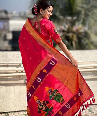 Pink embellished beads and stones designer saree 2