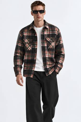 Checked flannel boxy fit shirt