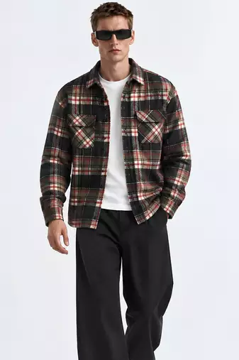 Checked flannel boxy fit shirt