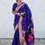 violet woven design zari paithani saree