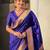 violet woven design zari paithani saree