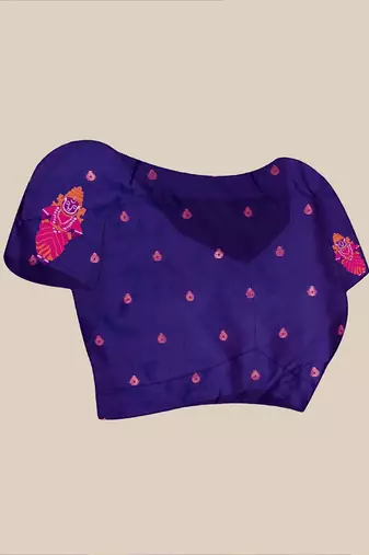 violet woven design zari paithani saree