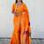 orange woven design zari paithani saree