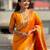 orange woven design zari paithani saree