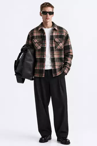 Checked flannel boxy fit shirt