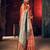 Peach peach-coloured & red floral zari silk blend banarasi saree