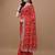 red red printed bandhani saree