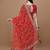 red red printed bandhani saree