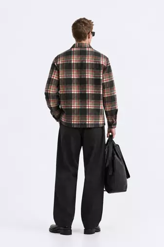 Checked flannel boxy fit shirt