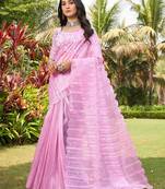Teal zari tissue woven design saree
