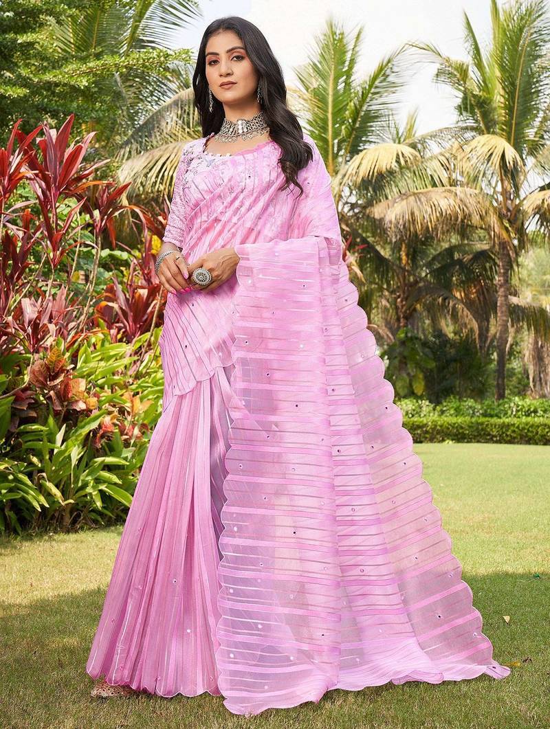 Teal zari tissue woven design saree