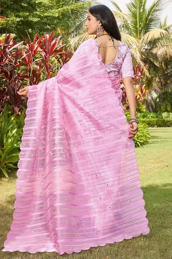 Teal zari tissue woven design saree