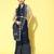 navy_blue sequinned pure georgette saree