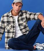 Checked flannel boxy fit shirt