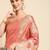 pink floral zari organza kanjeevaram saree