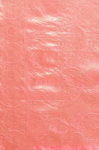 pink floral zari organza kanjeevaram saree