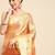 Cream cream-coloured & gold-toned woven design zari silk blend banarasi saree