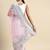 pink embroidered ethnic motifs sequinned net saree