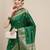 green green & golden ethnic motifs zari silk blend paithani saree