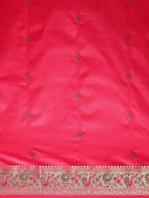 peach peach-coloured ethnic motifs zari silk blend paithani saree 3