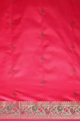 peach peach-coloured ethnic motifs zari silk blend paithani saree